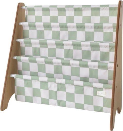 3 Sprouts grāmatu statīvs recycled checkerboard green
