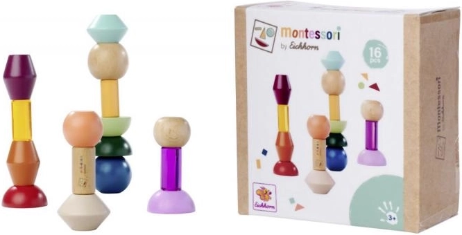 Montessori kraušanas bloki – koka ģeometriskā konstruktorspēle