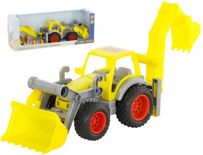 Wader traktors ConsTruck ar lāpstu un ekskavatoru