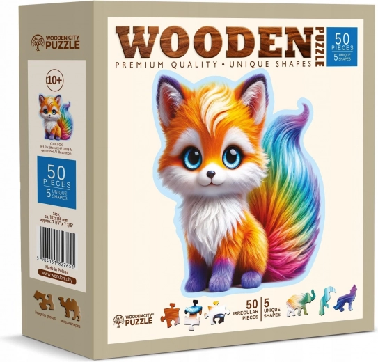Koka puzle Mīlīgā lapsa (50 detaļas) no Wooden City