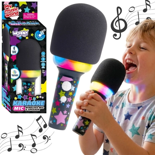 Woopie Wireless Karaoke Microphone with Bluetooth Speaker, Black