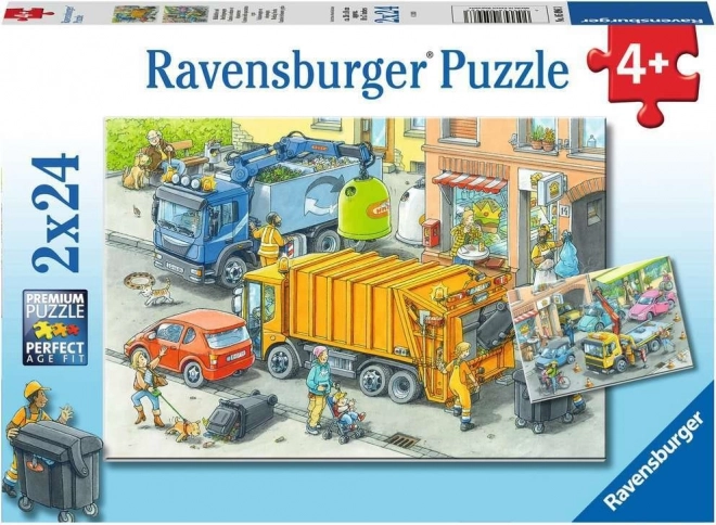 Ravensburger puzle Atkritumu savācēji un evakuators 2x24 gabaliņi