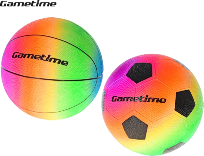 Varavīksnes bumba GAMETIME 23 cm – basketbola vai futbola