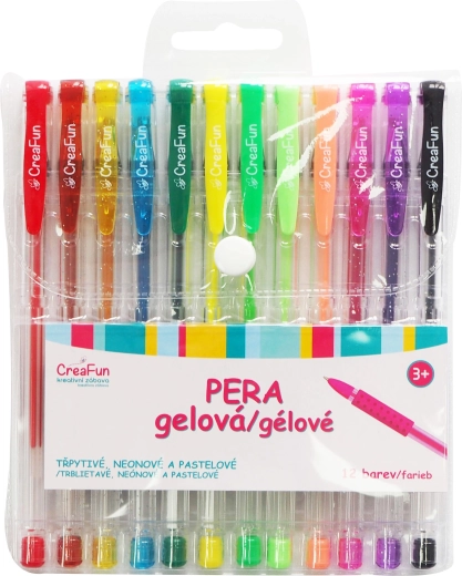 CreaFun gēla pildspalvas – komplekts 12 krāsās