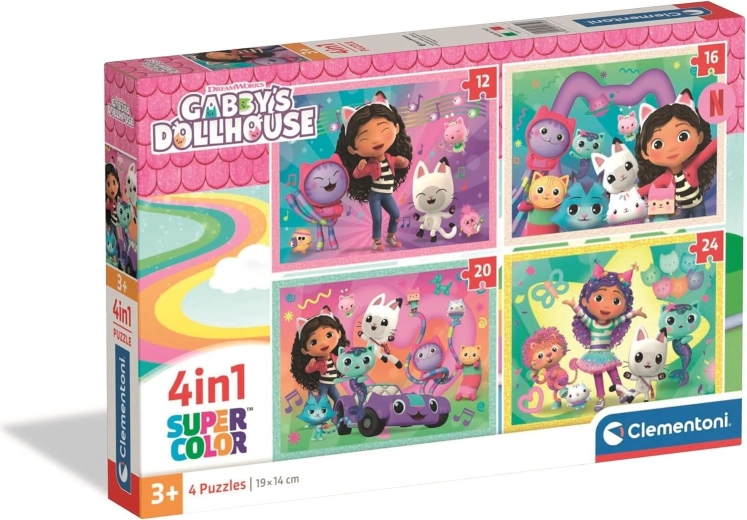 CLEMENTONI Gabby's Dollhouse Puzzle 4-in-1 (12–24 pieces)