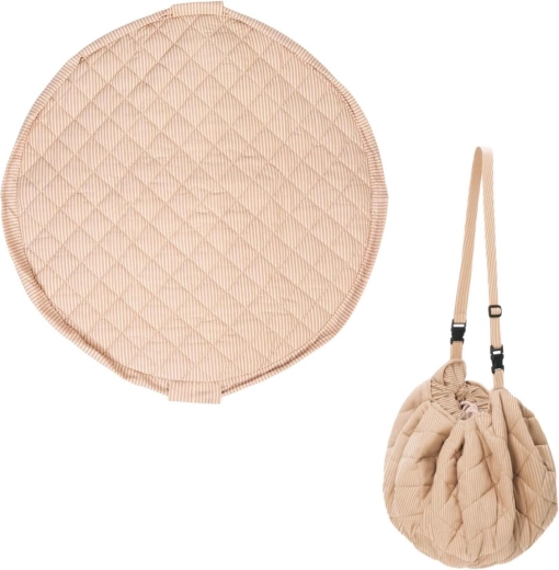 Play&Go Noomad Soft mīksts spēļu paklājiņš un rotaļlietu maiss stripes brown