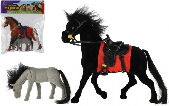 Toy Horse with Saddle and Foal