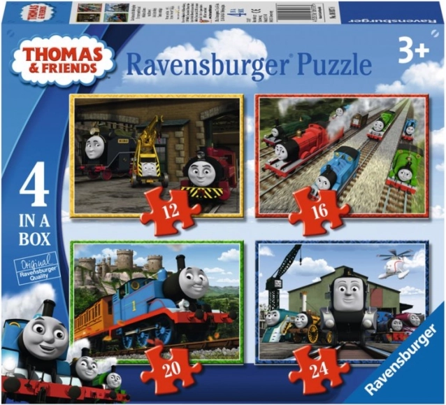 Ravensburger puzle Mašinka Tomāšs 4v1 (12, 16, 20, 24 gabaliņi)