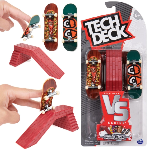 Tech Deck VS sērijas Krooked fingerborda komplekts ar šķērsli, 2 gab.