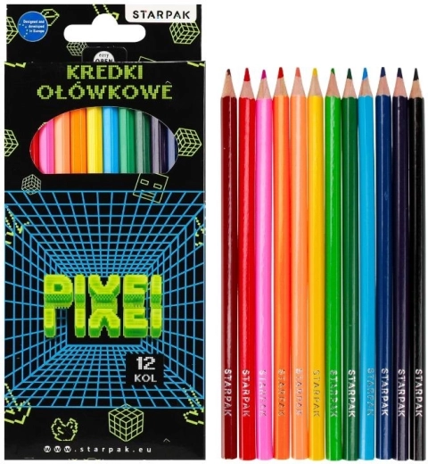 Krāsainie zīmuļi Game Pixel - 12 krāsas