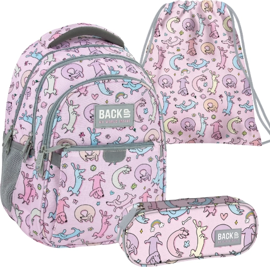 Skolas komplekts BackUP cute dogs 3v1 – mugursoma, penālis un maiss