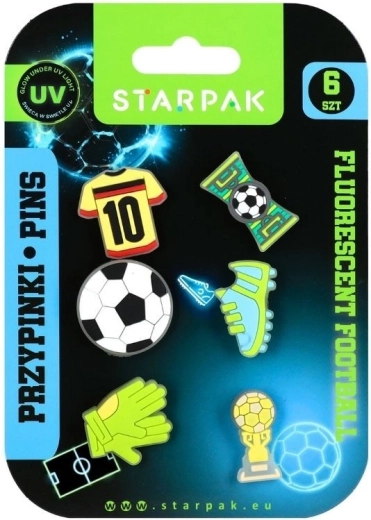 Gumijas nozīmītes Football fluo – 6 gabali