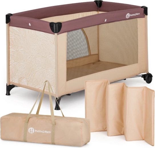 PETITE&MARS ceļojumu gultiņa Nyja urban jungle sand