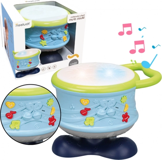 Interactive Educational Drum with Lights and Sounds – Blue