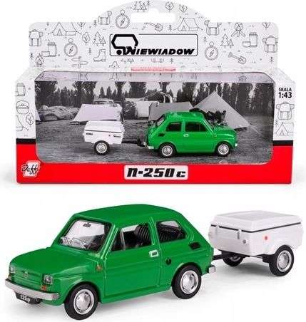 Fiat 126p with Niewiadów N250C trailer, green (1:43)