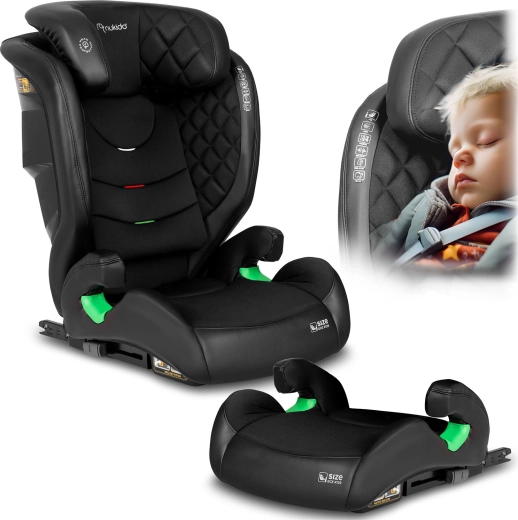 Bērnu autokrēsliņš Nukido Louis melns 100–150 cm ISOFIX i-Size