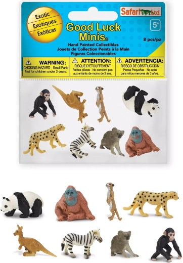 Safari Ltd. eksotiskie dzīvnieki – Good Luck Minis Fun Pack (8 mini figūriņas)