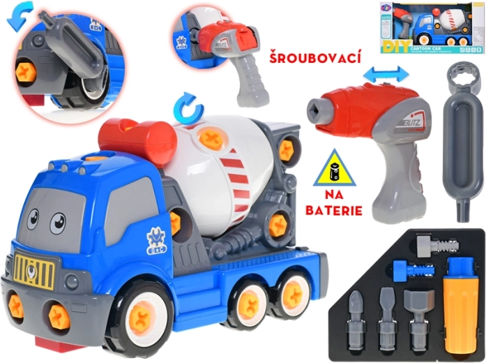 Interaktīva būvniecības betona maisītāja mašīna 28 cm ar bateriju urbjmašīnu