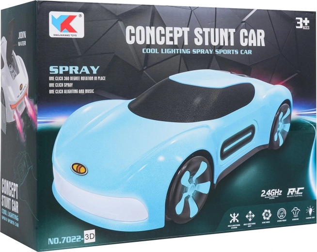 Bērnu RC auto ar dūmu efektu un vadību ar pulksteni – zils