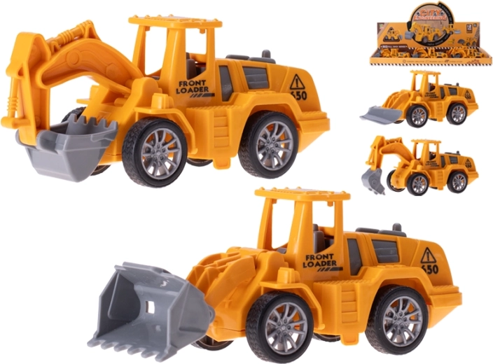 Construction vehicles with pull-back 11.5–13 cm – set of 4 types