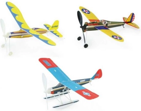 Vilac toy airplane with wind-up propeller, blue