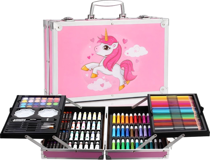 Bērnu zīmēšanas komplekts RENEW FORCE Pony ar vienradža motīvu, 145 detaļas