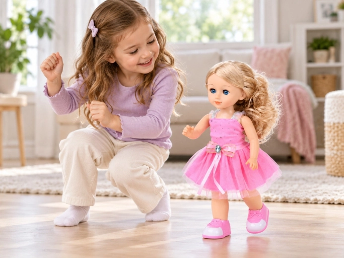 Walks, moves, and sings