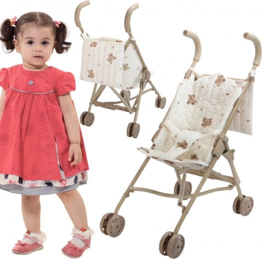 Woopie doll stroller with bear pattern