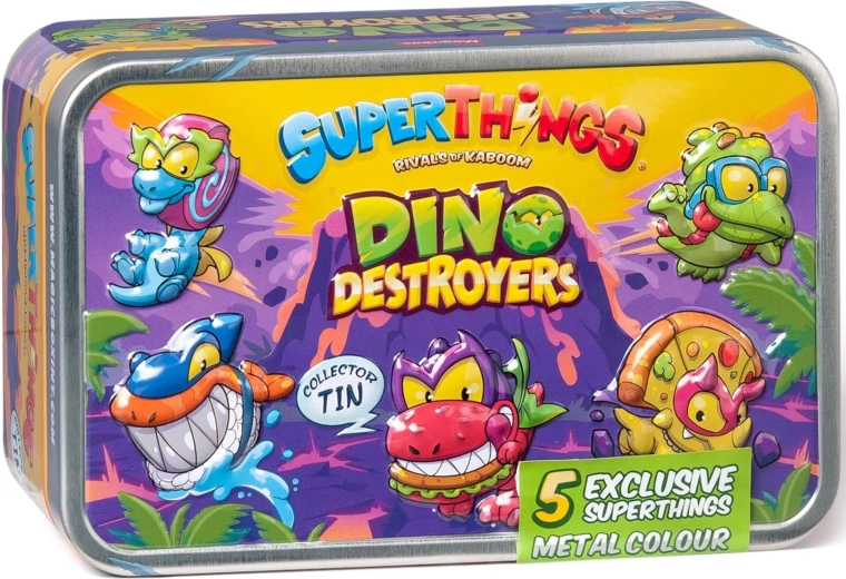 SuperThings Dino Destroyers ekskluzīvs komplekts sudraba skārda kārbā