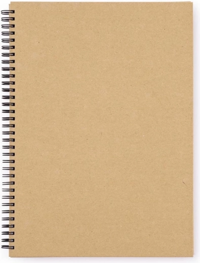 Spirālbloks A4 kraft stilā ar dubulto spirāli, laminēti vāki