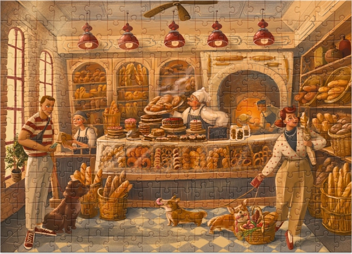 Pievilcīgs mājīgas maiznīcas motīvs