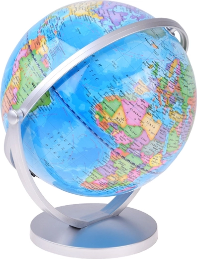 Rotating globe in a silver stand