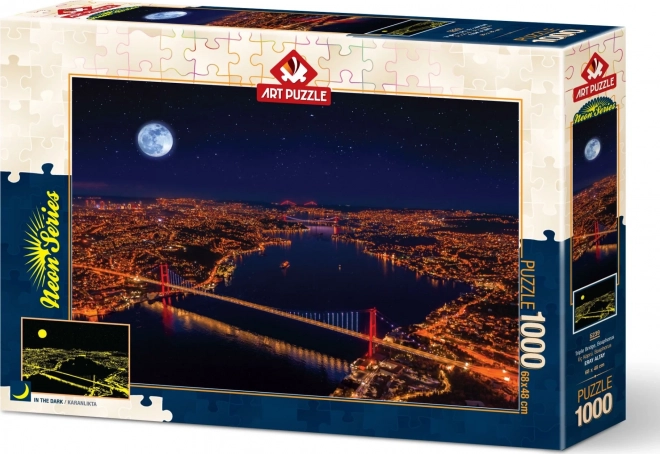 Spīdošā puzle Trīs Bosfora tilti - Art Puzzle Neon