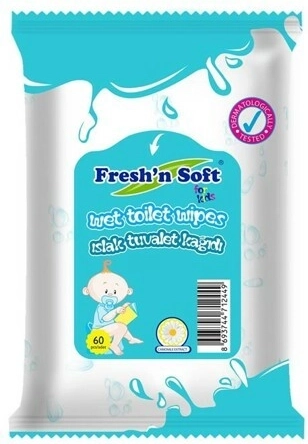 Fresh 'n soft bērnu mitrais tualetes papīrs vegāniem 60 gab.