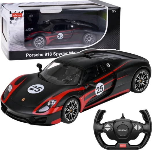 RC auto PORSCHE 918 Spyder Performance 1:14 melns Rastar