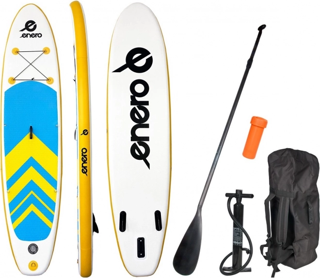 Piepūšamais paddleboard ENERO 320 × 76 × 15 cm – dzelteni–zili–balts SUP komplekts