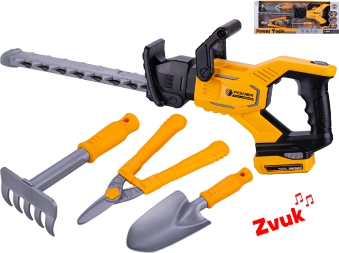 Bērnu dzīvžoga šķēres ar bateriju, ar skaņām un piederumiem, 57 cm
