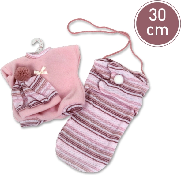 Llorens lelles apģērbs 30 cm – 3 daļu komplekts ar pārnēsājamo maisiņu