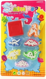 Stamping Set Dinosaurs 6 pcs with Ink Pad