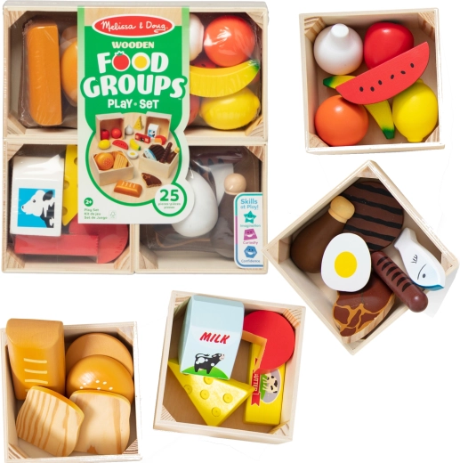 Wooden Food Set FOOD GROUPS 25 pcs