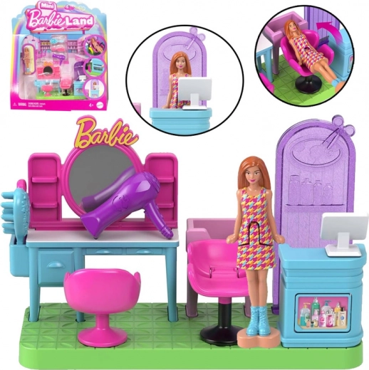 Barbie Mini BarbieLand – frizētava ar kustīgu mini Barbie lellīti