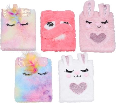 Plush lined notebook 15x21 cm