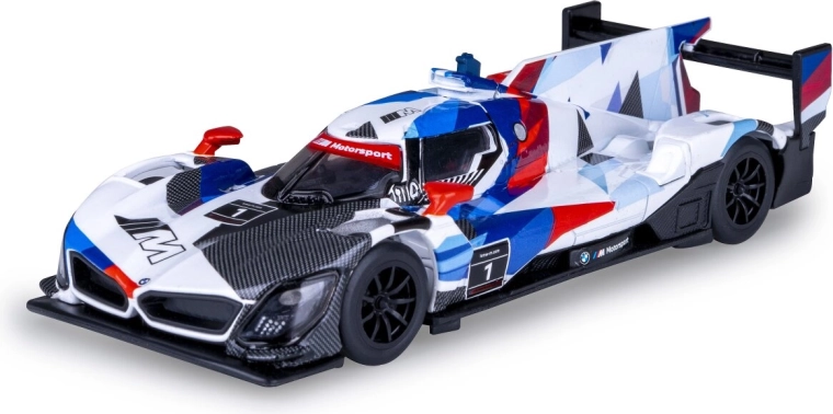 Metāla sacīkšu automašīnas BMW M Hybrid V8 modelis mērogā 1:45, balts