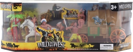 Native American set with horse and wagon – plastic toy