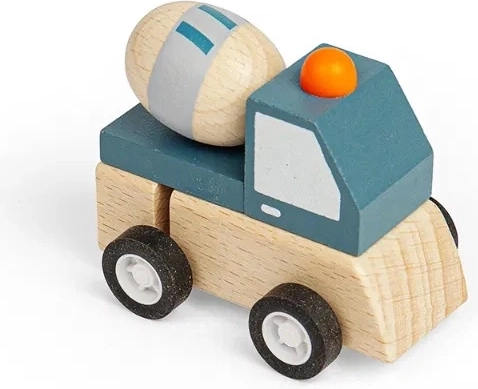 Bigjigs Toys uzvelkamā koka būvniecības mašīnīte bērniem
