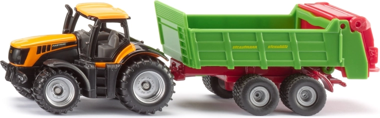 Siku traktors JCB ar universālo izkliedētāju Strautmann