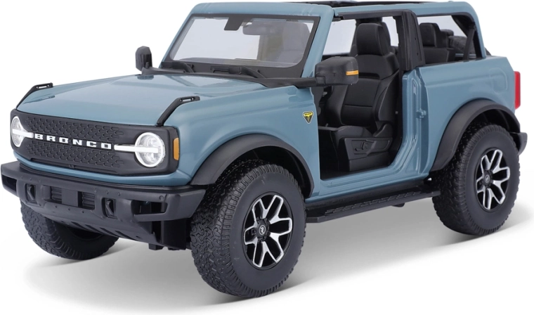 Maisto 2021 Ford Bronco Badlands bez durvīm, zils 1:18