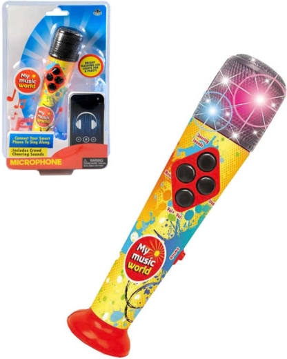 Bērnu mikrofons ar melodijām, LED gaismu un skaņu 20 cm – 1 gab.