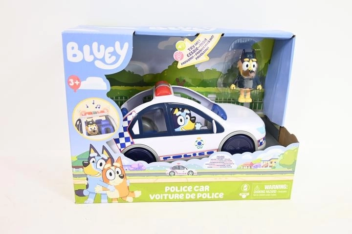 Bluey policijas auto ar gaismām un skaņām + policista figūriņa – 1 gab.