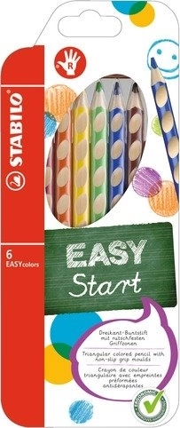 STABILO EASYstart krāsu zīmuļu komplekts labročiem, 6 gab.
